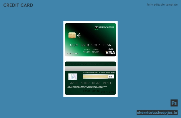 Beispielvorschau einer Bank-Visa-Karte aus Burundi, Afrika